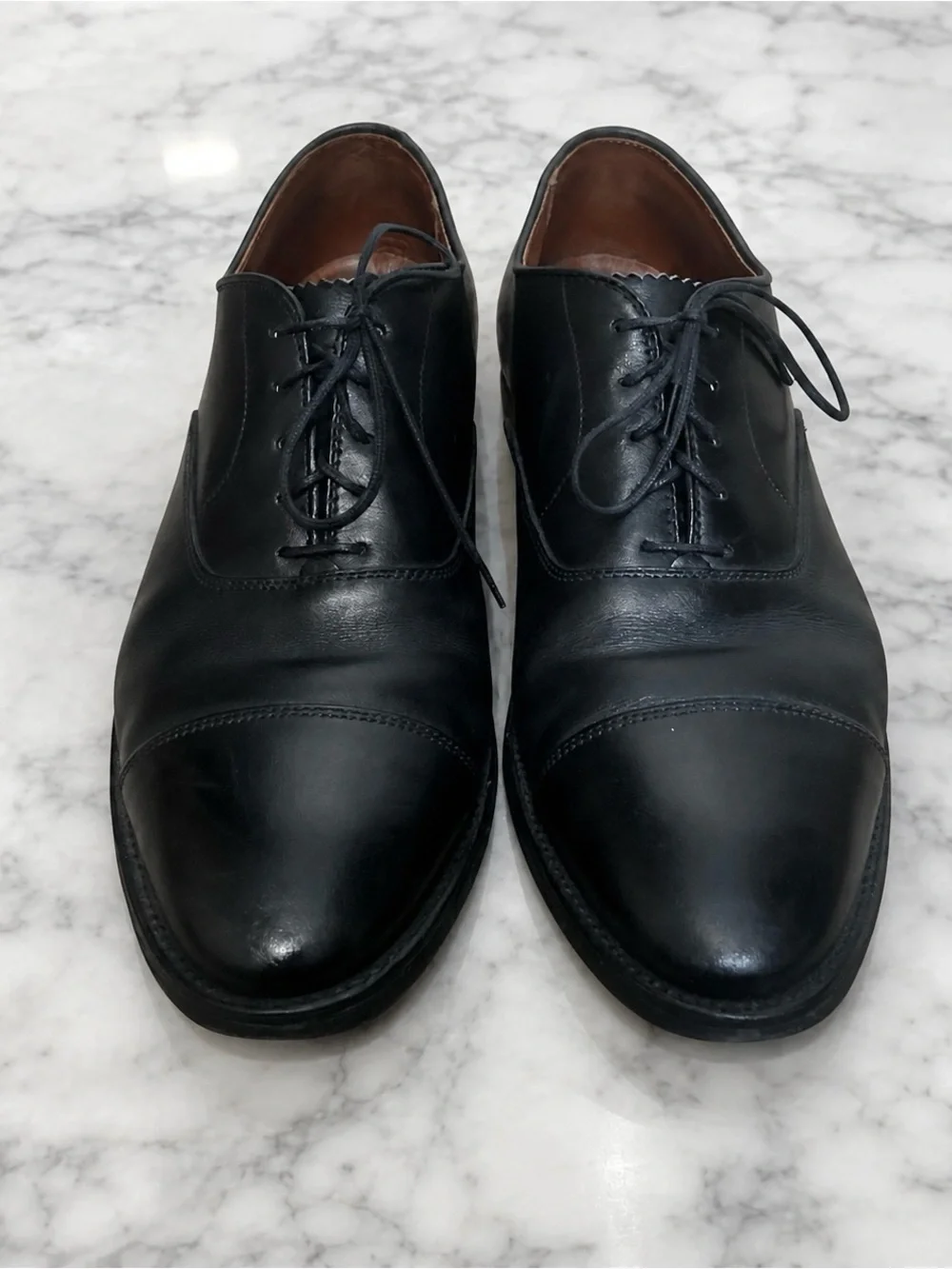 Alden’s Classic Black calfskin Cap-Toe Men's Dress Oxfords-size 10